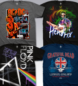 Music T-Shirts, Tees, Tie-Dyes